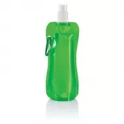 Składana butelka sportowa 400 ml z karabińczykiem - zielony, biały