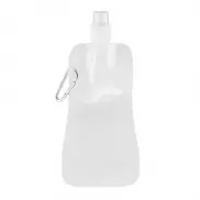 Składana butelka sportowa 400 ml z karabińczykiem - biały