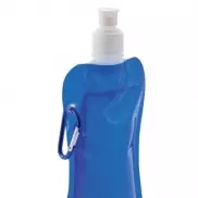 Składana butelka sportowa 400 ml z karabińczykiem - niebieski, biały