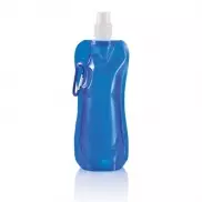 Składana butelka sportowa 400 ml z karabińczykiem - niebieski, biały