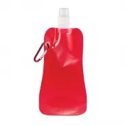 Składany bidon 400 ml z karabińczykiem - czerwony, biały
