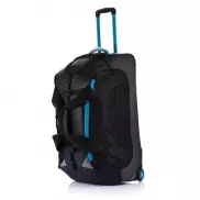 Duża torba sportowa, podróżna na kółkach - niebieski, czarny