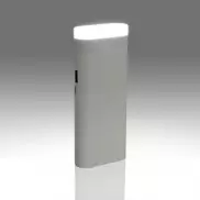 Power bank 10000 mAh, funkcja Quick Charge, światło LED - biały, biały