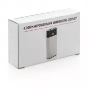 Power bank 4000 mAh z cyfrowym wyświetlaczem - srebrny