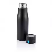 Butelka sportowa 650 ml Aqua, monitorująca ilość wypitej wody - czarny, niebieski