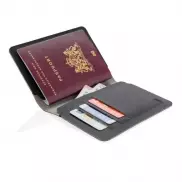 Etui na paszport i karty Quebec, ochrona RFID - czarny, szary