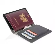 Etui na paszport i karty Quebec, ochrona RFID - czarny, szary
