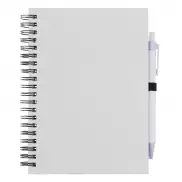 Notatnik ok. A5 z długopisem - biały