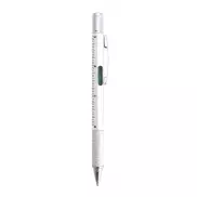 Długopis wielofunkcyjny, linijka, poziomica, śrubokręt - biały