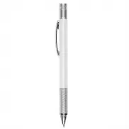 Długopis wielofunkcyjny, linijka, poziomica, śrubokręt - biały
