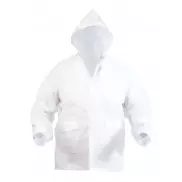 Płaszcz przeciwdeszczowy z kapturem - biały