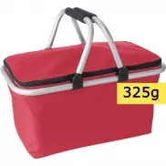Koszyk poliestrowy, składany, torba termoizolacyjna - czerwony