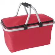 Koszyk poliestrowy, składany, torba termoizolacyjna - czerwony