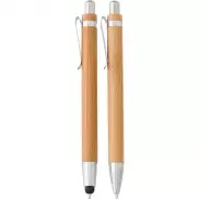 Bambusowy zestaw piśmienny, długopis touch pen i ołówek mechaniczny - brązowy