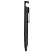 Długopis wielofunkcyjny, czyścik do ekranu, linijka, stojak na telefon, touch pen, śrubokręty - czarny