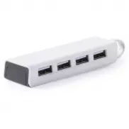 Hub USB 2.0, stojak na telefon - biały