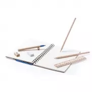 Zestaw szkolny, piórnik, 2 ołówki, długopis, notatnik, linijka, gumka i temperówka - granatowy