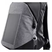 Nieprzemakalny plecak na laptopa 15' i tablet 10', ładowarka słoneczna - szary