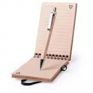 Bambusowy notatnik A6 z długopisem - brązowy