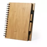 Bambusowy notatnik A5 z długopisem - brązowy