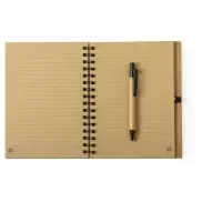 Bambusowy notatnik A5 z długopisem - brązowy