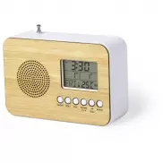 Zegar na biurko z alarmem, radio - brązowy