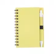 Notatnik ok. A7 z długopisem - żółty