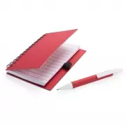 Notatnik ok. A7 z długopisem - czerwony