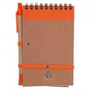 Notatnik ok. A6 z długopisem | Chapman - pomarańczowy
