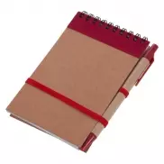 Notatnik ok. A6 z długopisem - czerwony