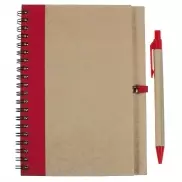 Notatnik ok. A5 z długopisem - czerwony