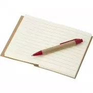 Notatnik ok. A7 z długopisem - czerwony