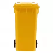 Pojemnik na przybory do pisania 'kontener na śmieci' - żółty