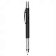 Długopis wielofunkcyjny, linijka, poziomica, śrubokręt - czarny