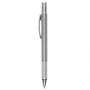 Długopis wielofunkcyjny, linijka, poziomica, śrubokręt - srebrny