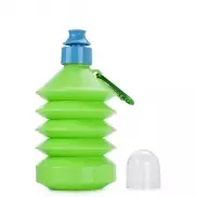 Składana butelka sportowa 600 ml z karabińczykiem - jasnozielony