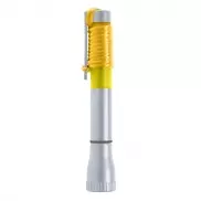 Latarka 2 LED, długopis - żółty