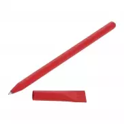 Długopis ze zrolowanego papieru z zatyczką | Debra - czerwony