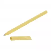 Długopis ze zrolowanego papieru z zatyczką | Debra - żółty