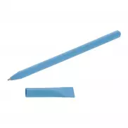Długopis ze zrolowanego papieru z zatyczką | Debra - niebieski
