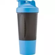 Butelka sportowa 500 ml, shaker - błękitny