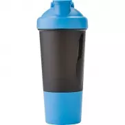 Butelka sportowa 500 ml, shaker - błękitny