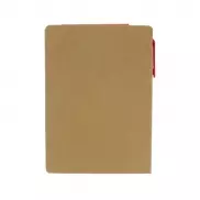 Zestaw do notatek, notatnik A6, karteczki samoprzylepne, długopis - czerwony