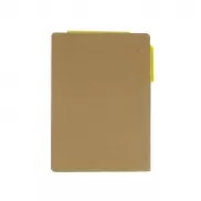 Zestaw do notatek, notatnik A6, karteczki samoprzylepne, długopis - żółty