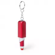 Brelok do kluczy 'pomadka', długopis, touch pen - czerwony