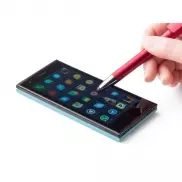 Długopis, touch pen, stojak na telefon - czerwony