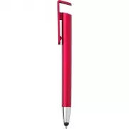 Długopis, touch pen, stojak na telefon - czerwony