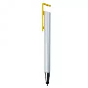 Długopis, touch pen, stojak na telefon - żółty