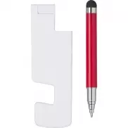 Stojak na telefon, długopis, touch pen - czerwony