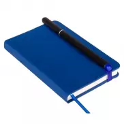 Notatnik ok. A6 z długopisem z zatyczką, touch pen - granatowy